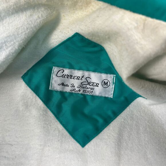 1980s teal windbreaker jacket, vintage 80s size M Current Seen snap clasp jacket - Picture 7 of 10